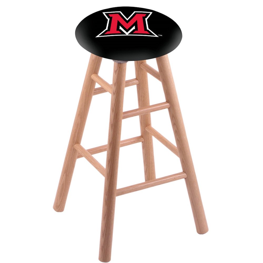 Oak Counter Stool in Natural Finish with Miami (OH) Seat