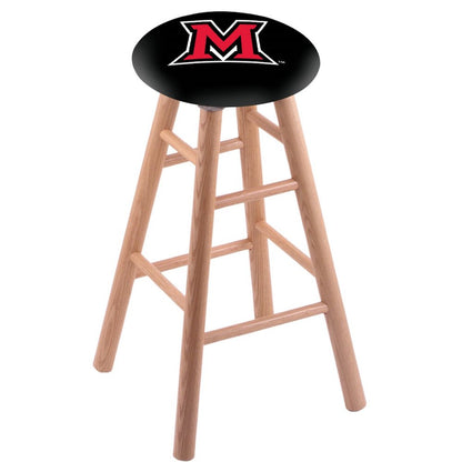 Oak Counter Stool in Natural Finish with Miami (OH) Seat