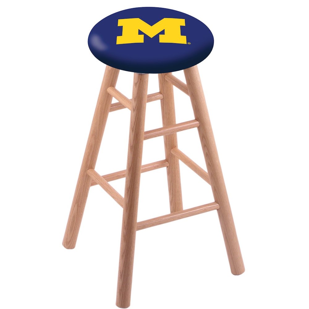 Oak Counter Stool in Natural Finish with Michigan Seat