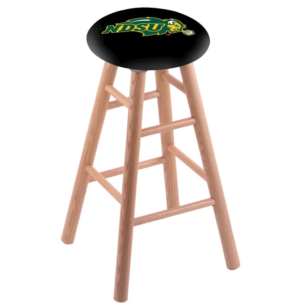 Oak Counter Stool in Natural Finish with North Dakota State Seat
