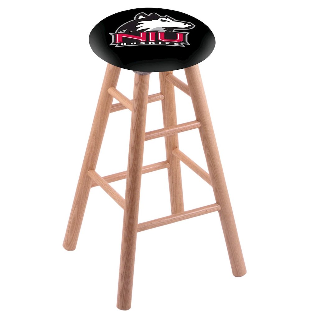 Oak Counter Stool in Natural Finish with Northern Illinois Seat