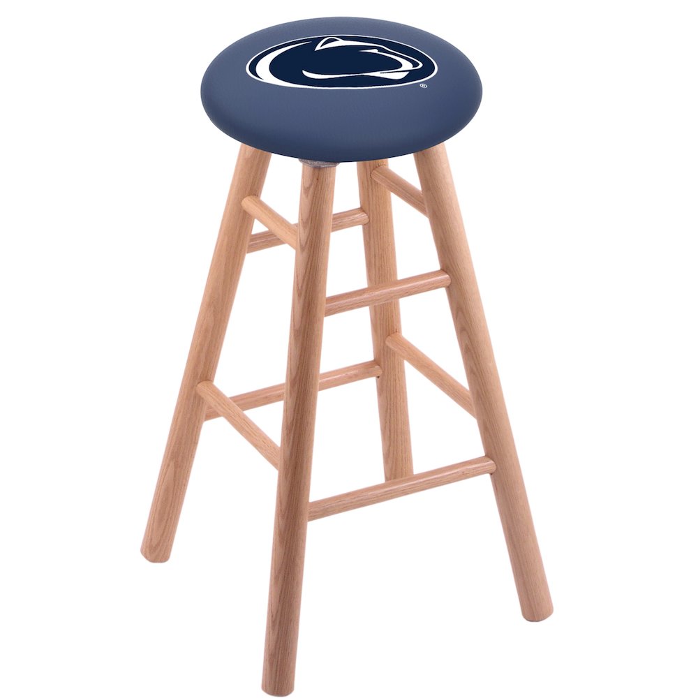 Oak Counter Stool in Natural Finish with Penn State Seat