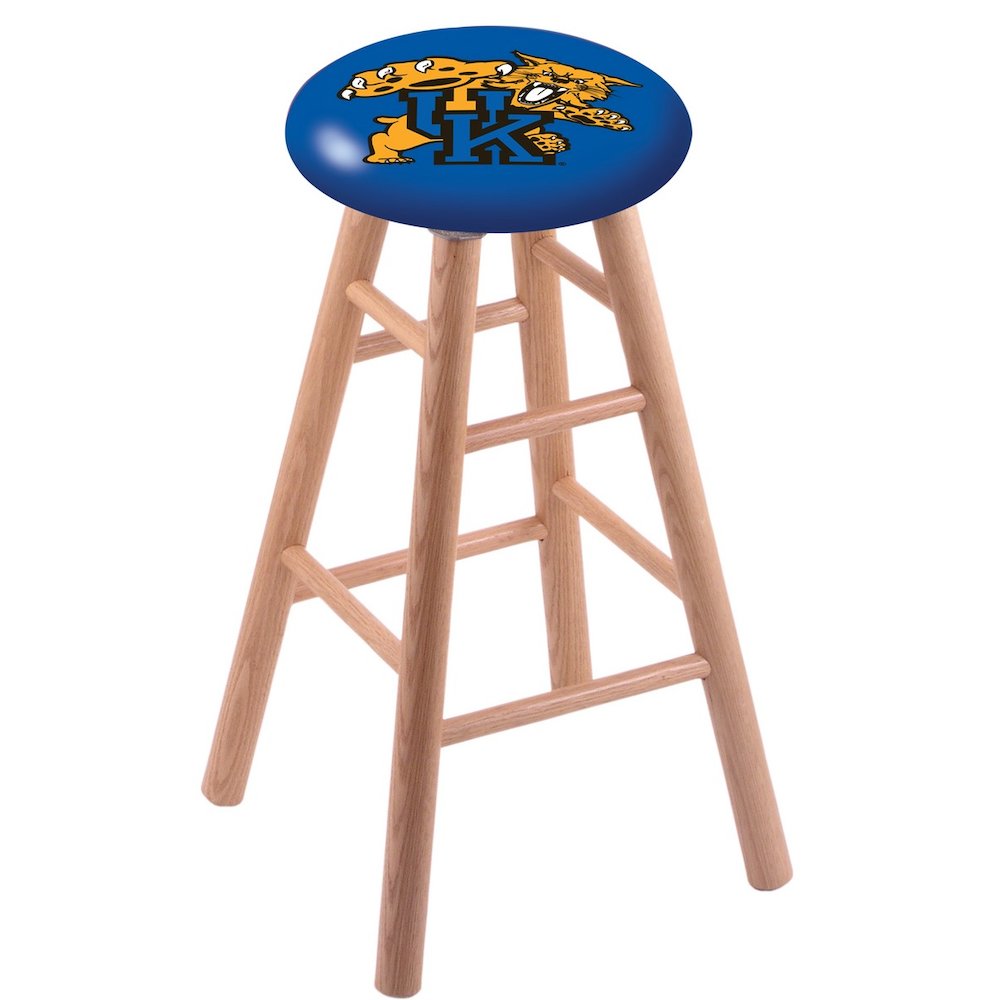 Oak Counter Stool in Natural Finish with Kentucky "Wildcat" Seat