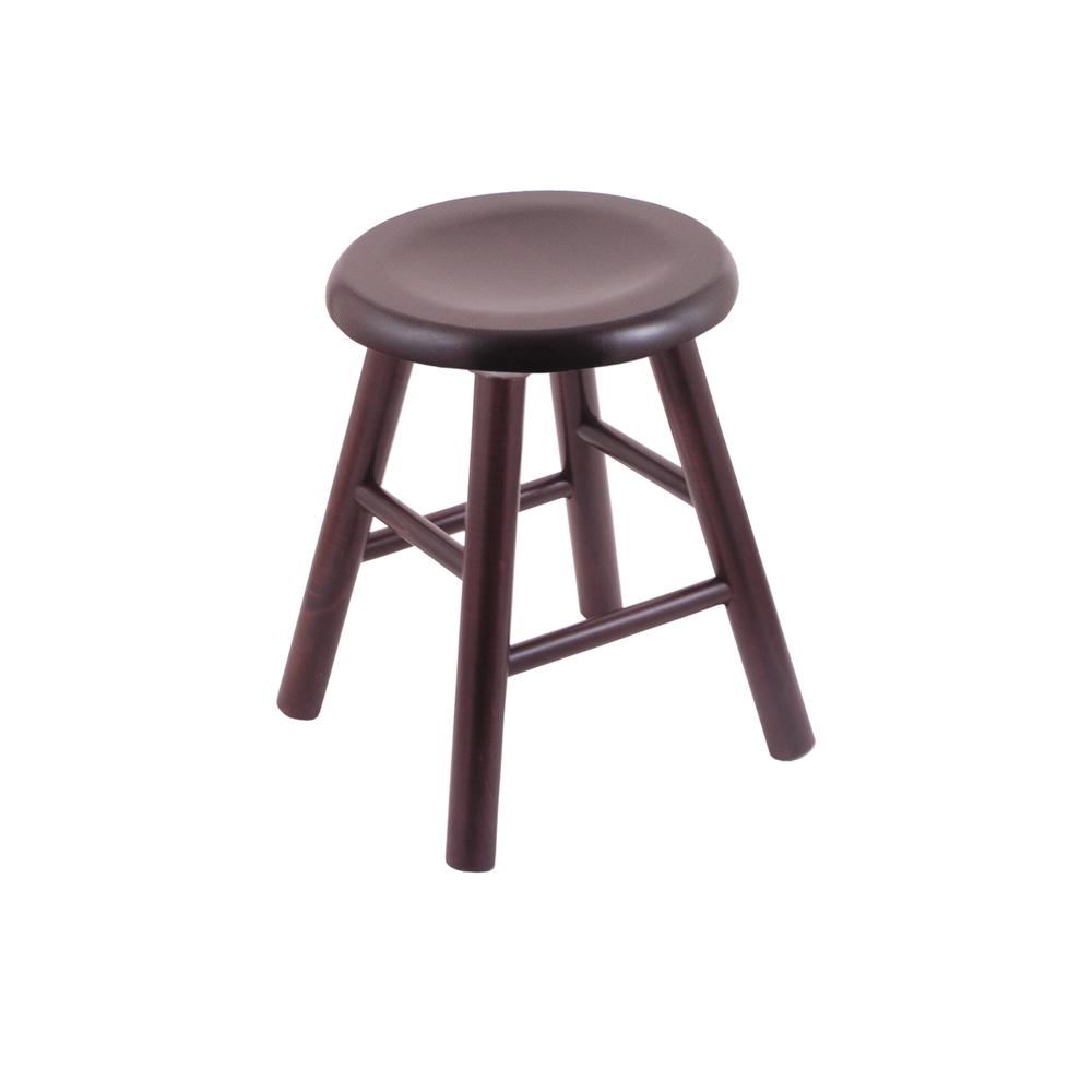 Maple Saddle Dish 18" Swivel Vanity Stool with Smooth Legs, Dark Cherry Finish