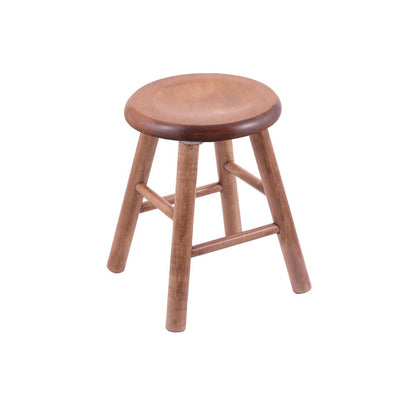 Maple Saddle Dish 18" Swivel Vanity Stool with Smooth Legs, Medium Finish