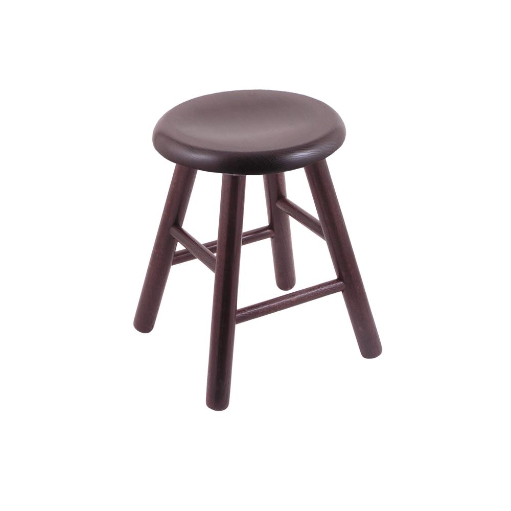 Oak Saddle Dish 18" Swivel Vanity Stool with Smooth Legs, Dark Cherry Finish
