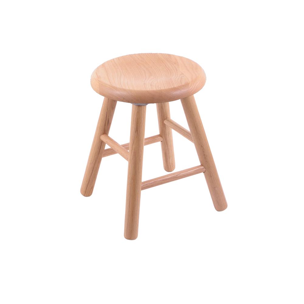 Oak Saddle Dish 18" Swivel Vanity Stool with Smooth Legs, Natural Finish