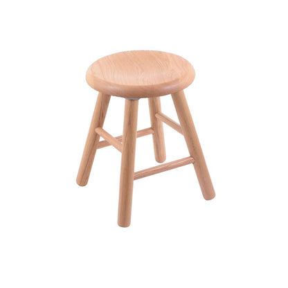 Oak Saddle Dish 18" Swivel Vanity Stool with Smooth Legs, Natural Finish