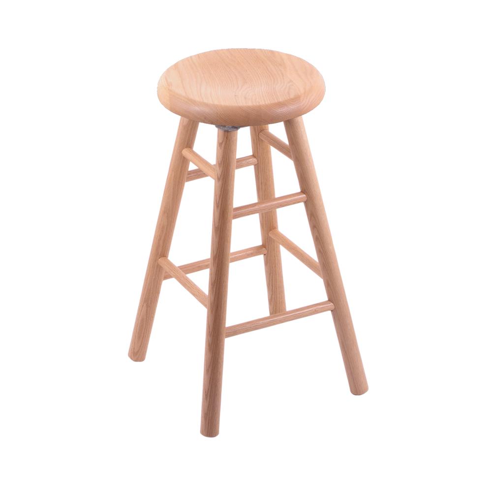 Oak Saddle Dish 30" Swivel Bar Stool with Smooth Legs, Natural Finish
