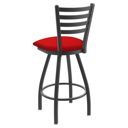 XL 410 Jackie 25" Swivel Counter Stool with Pewter Finish and Canter Red Seat