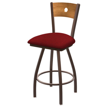 XL 830 Voltaire 25" Swivel Counter Stool with Bronze Finish, Medium Back, and Graph Ruby Seat