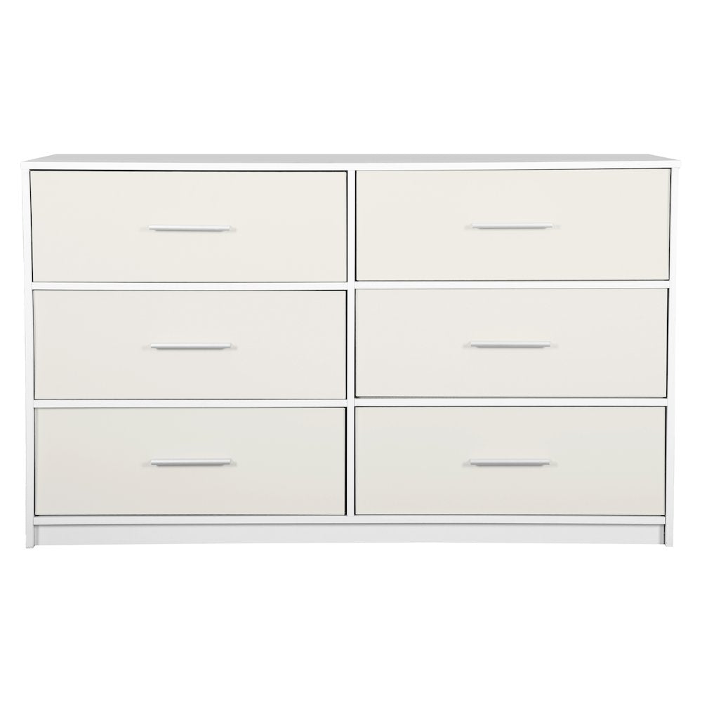 6-Drawer Dresser with Large Fabric Drawers, White