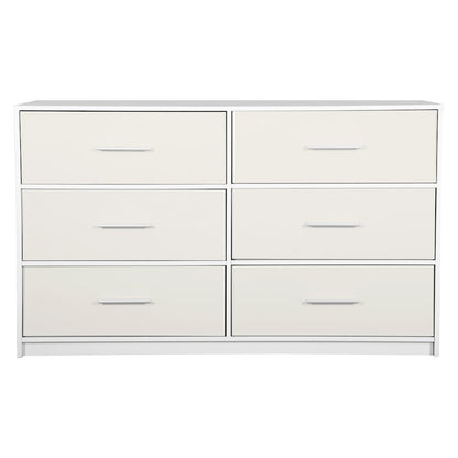 6-Drawer Dresser with Large Fabric Drawers, White