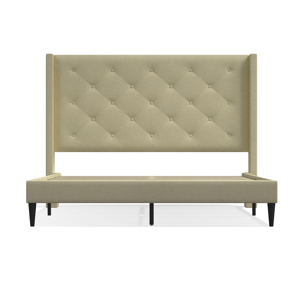 Carrington Queen Platform Bed Beige