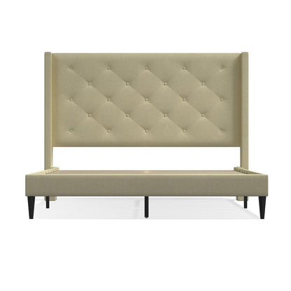 Carrington Queen Platform Bed Beige