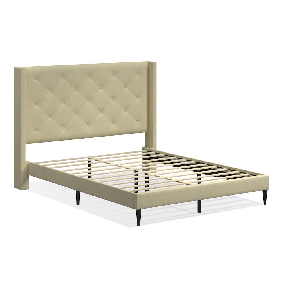 Carrington Queen Platform Bed Beige
