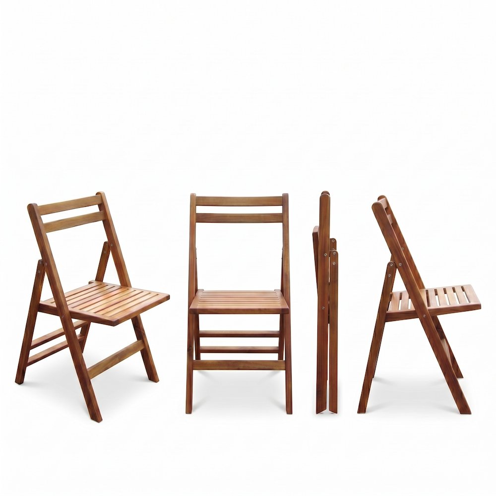 Acacia Folding Dining Chair, Natural, Set of 4