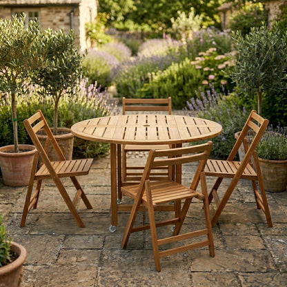 Acacia Folding Dining Chair, Natural, Set of 4