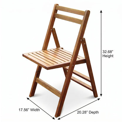 Acacia Folding Dining Chair, Natural, Set of 4