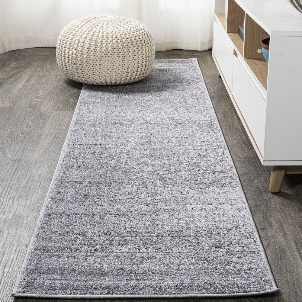 Haze Solid Low Pile Area Rug Gray