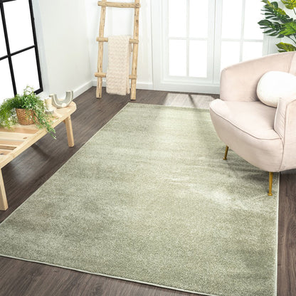 Haze Solid Low Pile Area Rug Green