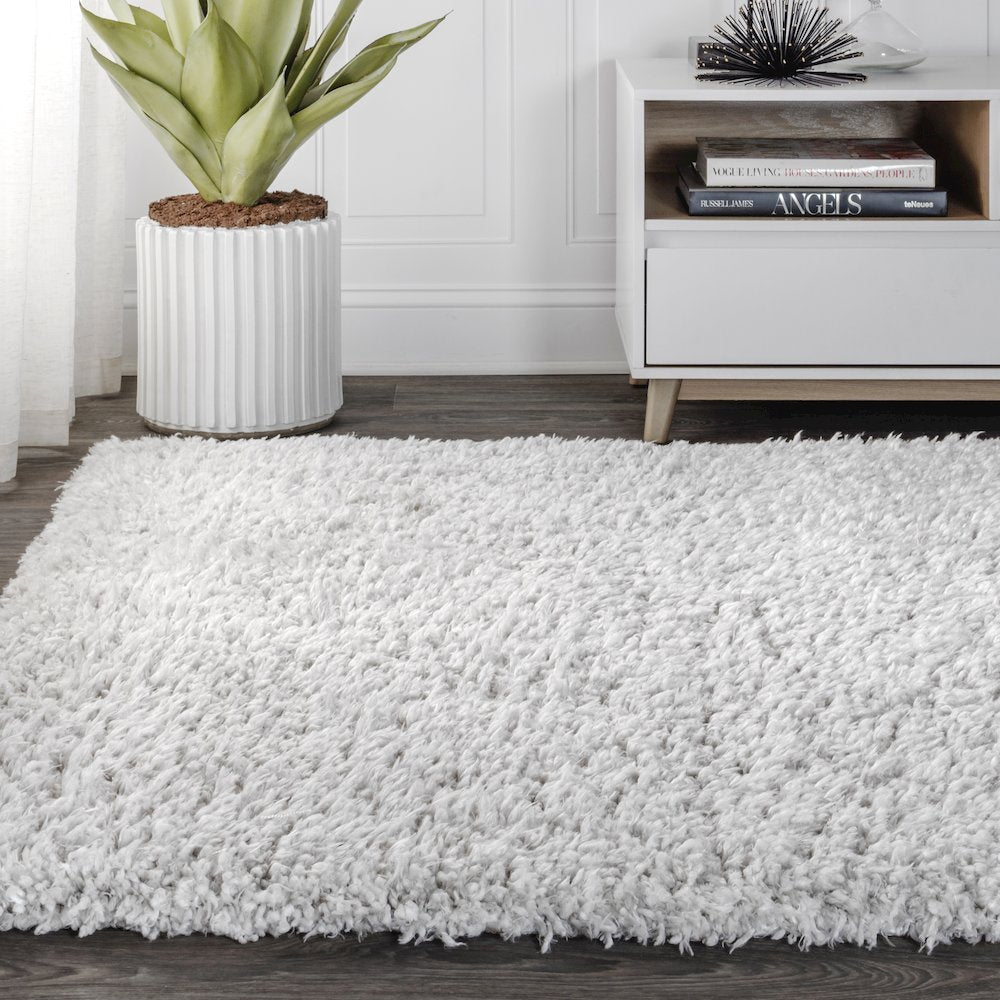 Aydin Solid Plush Shag Area Rug