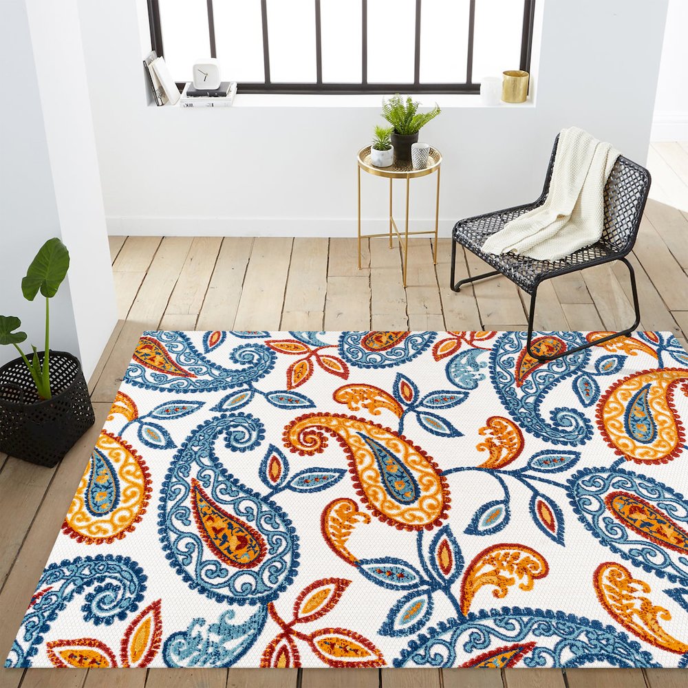 Julien Paisley High-Low Indoor/Outdoor Area Rug