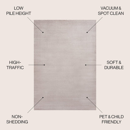 Cole Modern Minimalist Pinstripe High-Low Area Rug