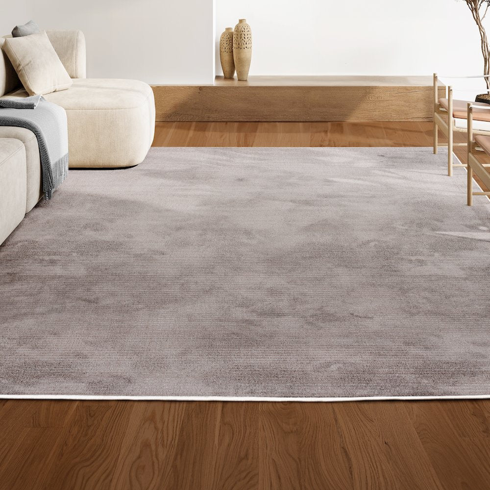 Cole Modern Minimalist Pinstripe High-Low Area Rug