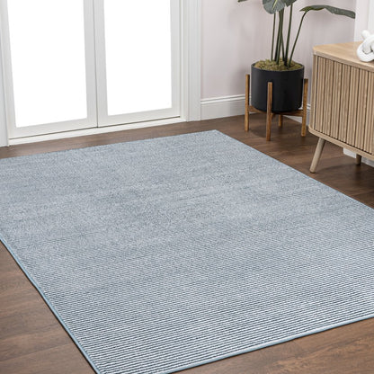Cole Modern Minimalist Pinstripe High-Low Area Rug