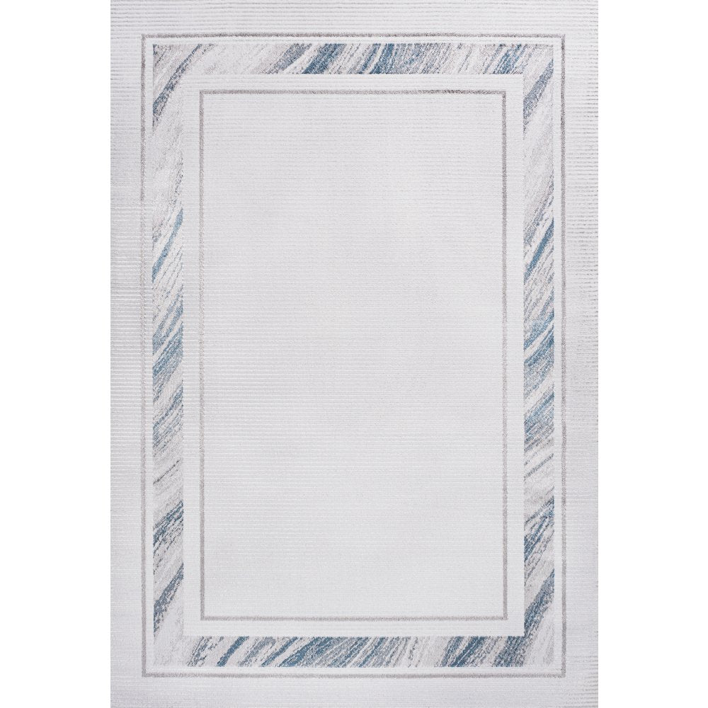 Athens Classic Border Marble Pattern High-Low Area Rug