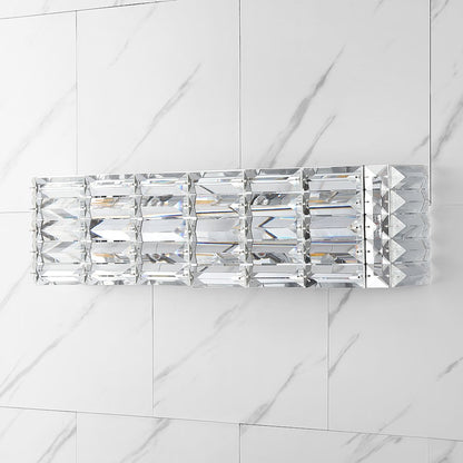 Evelyn Crystal Rectangle Ironcrystal Glam Modern Led Vanity Light