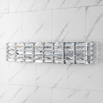 Evelyn Crystal Rectangle Ironcrystal Glam Modern Led Vanity Light