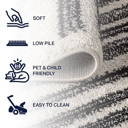 Khalil Modern Berber Stripe Area Rug