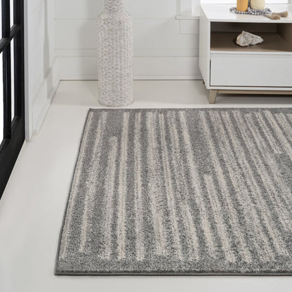 Khalil Modern Berber Stripe Area Rug