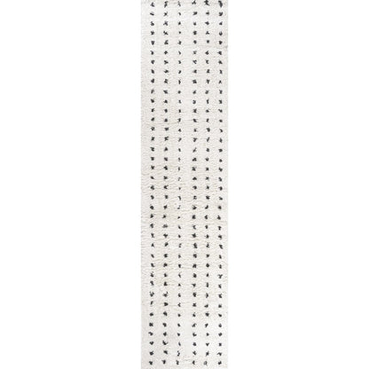 Pele Modern Geometric Dot Shag Area Rug