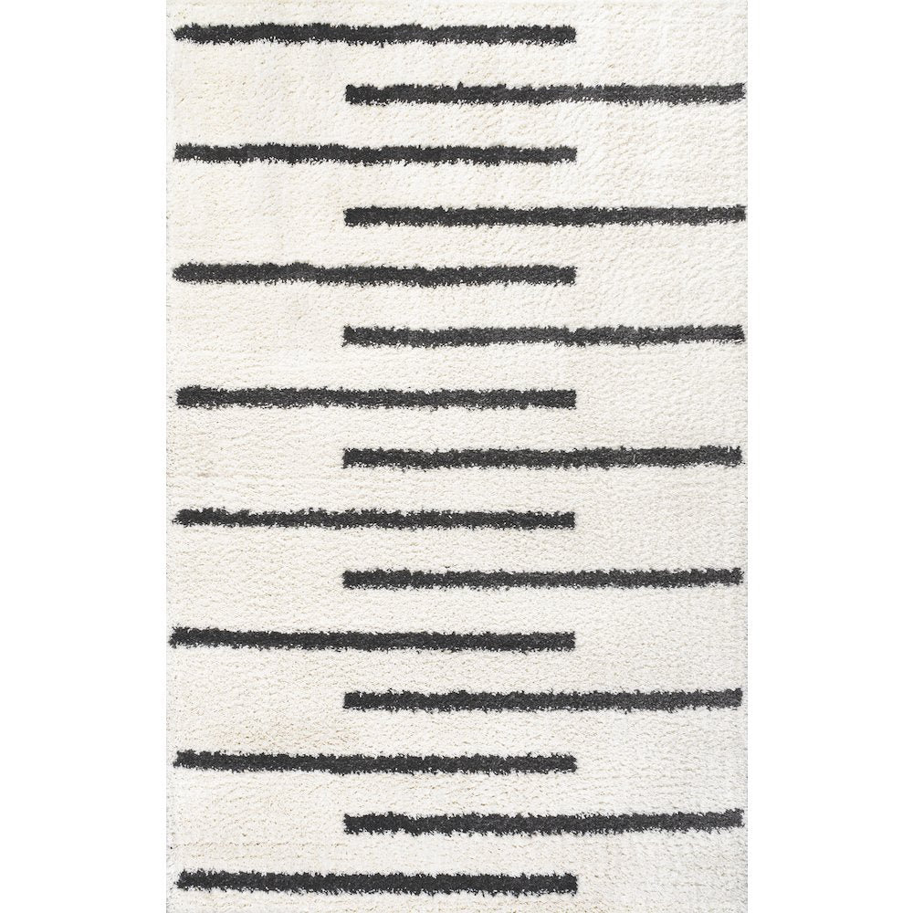 Alaro Berber Stripe Shag Area Rug