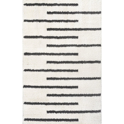 Alaro Berber Stripe Shag Area Rug