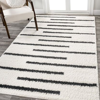 Alaro Berber Stripe Shag Area Rug