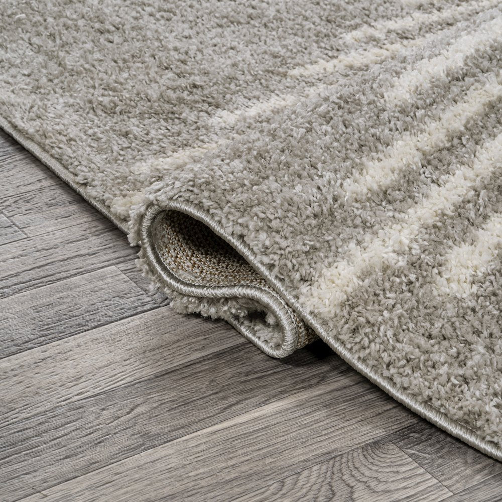 Petra Abstract Stripe Geometric Shag Area Rug