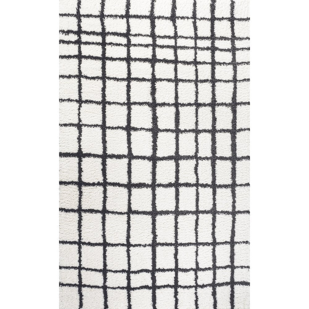 Arenal Geometric Grid Shag Area Rug