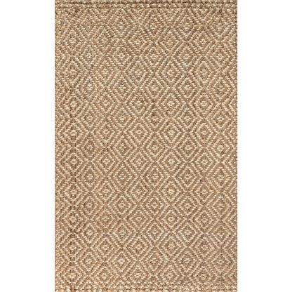 Hira Hand Woven Diamond Chunky Jute Area Rug