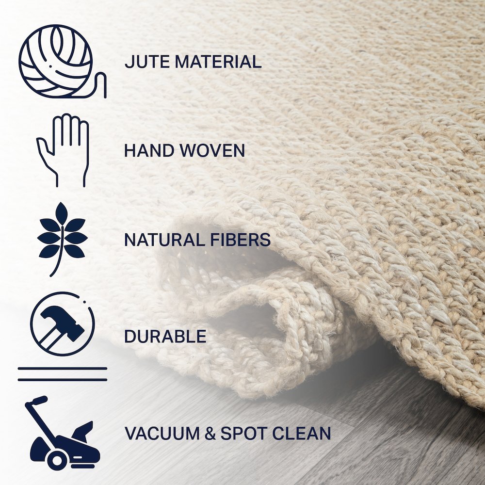 Espina Hand Woven Herringbone Chunky Jute Area Rug