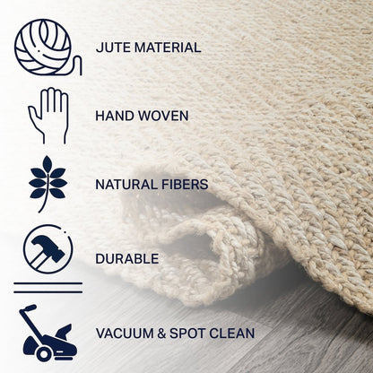 Espina Hand Woven Herringbone Chunky Jute Area Rug