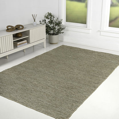 Griffin Rustic Farmhouse Woven Jute Solid Gray 4 ft. x 6 ft. Area Rug