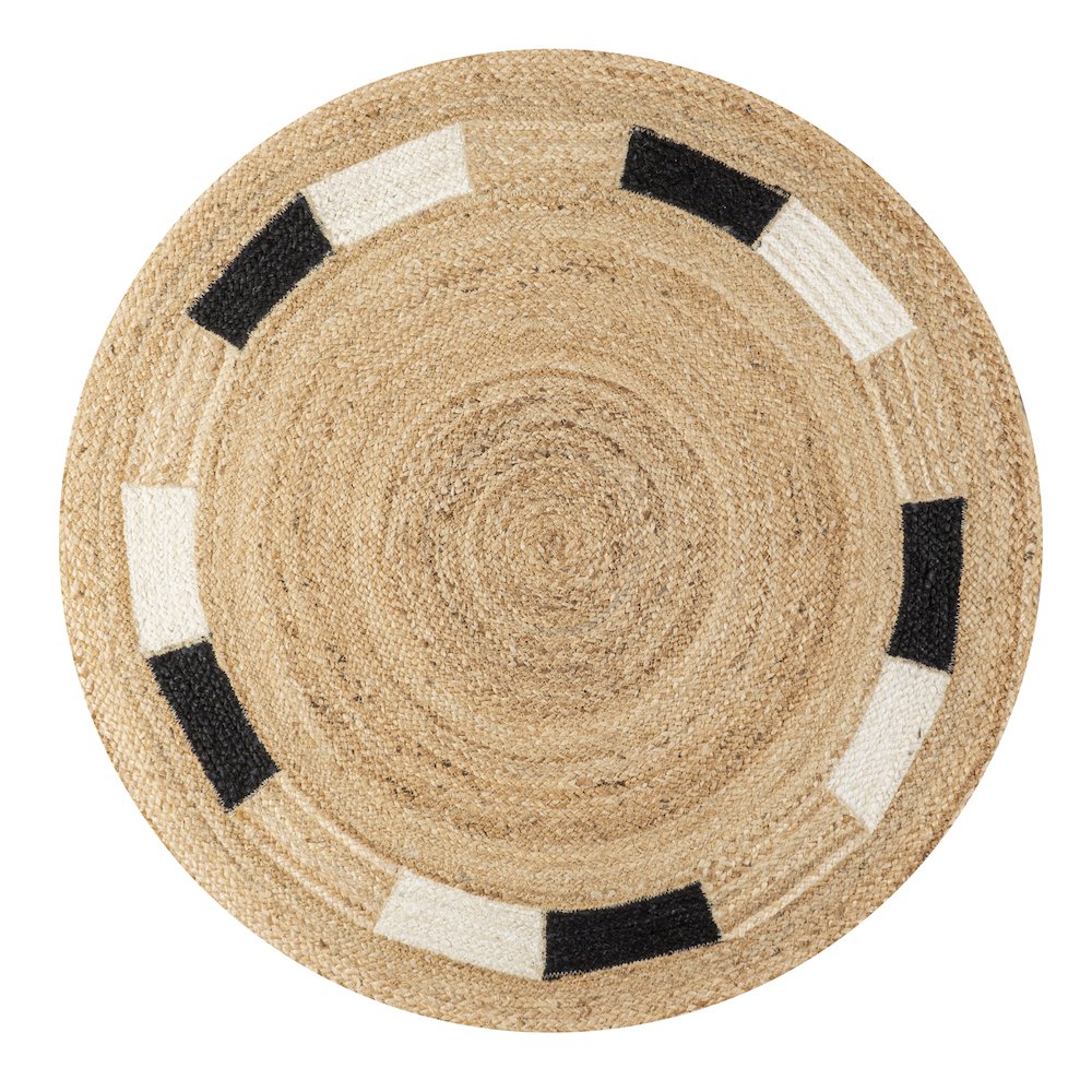 Porto Geometric Jute Circle Area Rug