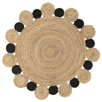 Ayana Two Tone Jute Hippy Circle Area Rug