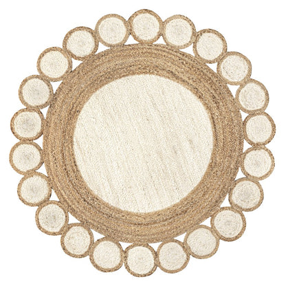Skye Two Tone Jute Circle Border Area Rug