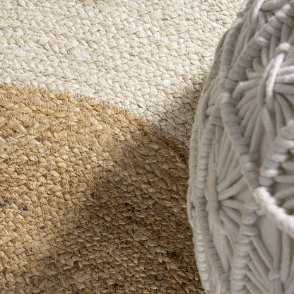 Oceana Two Tone Boho Jute Circle Area Rug