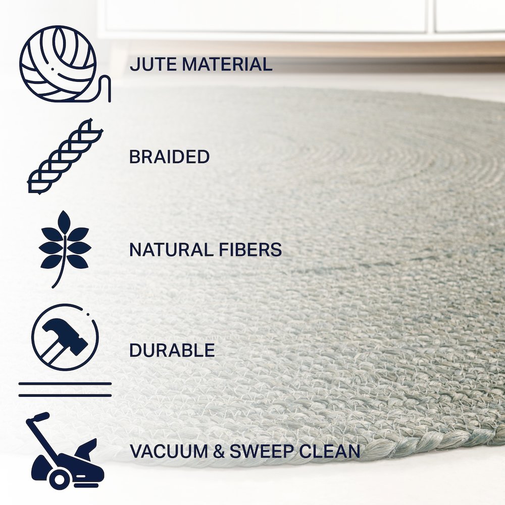 Zara Braided Coastal Cottage Round Jute Area Rug
